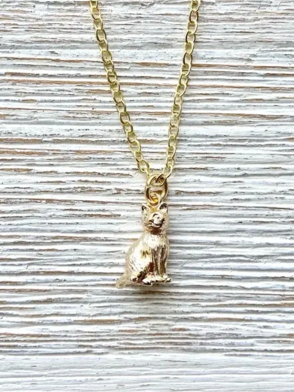 Dainty Gold Cat Pendant Necklace